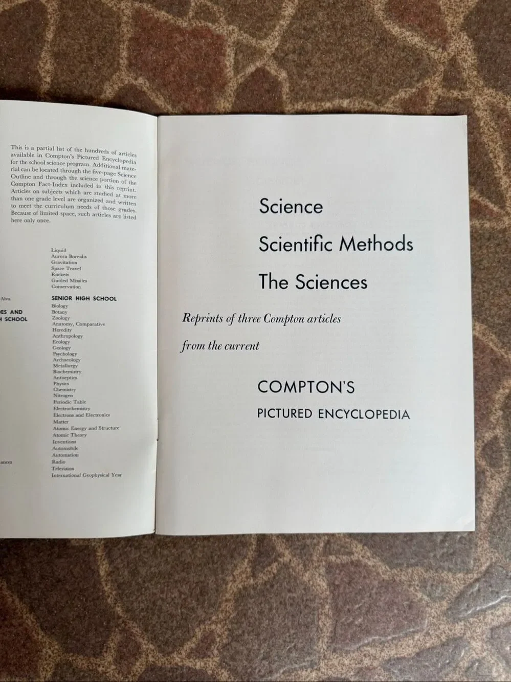 Vintage Science Magazine Booklet Reprinted from Compton’s Pictured Encyclopedia